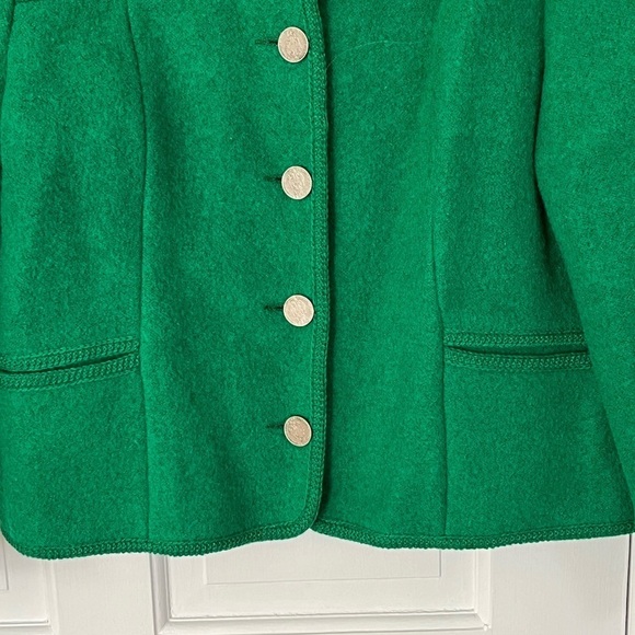 Original Boos 100% New Wool Kelly Green Button Up Cardigan Jacket Euro 42 US 8 - Picture 2 of 15
